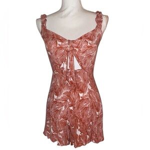 LUNA CHICK One Piece Ruffle Hem Romper w/ Back Tie in Red and White Size Small